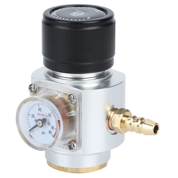 Jeffergarden Gas Regulator 0-90PSI CO2 Mini Gas Regulator 5/16in Gas Line Assembly Pressure Gauge Ball Lock Accessory Kit 